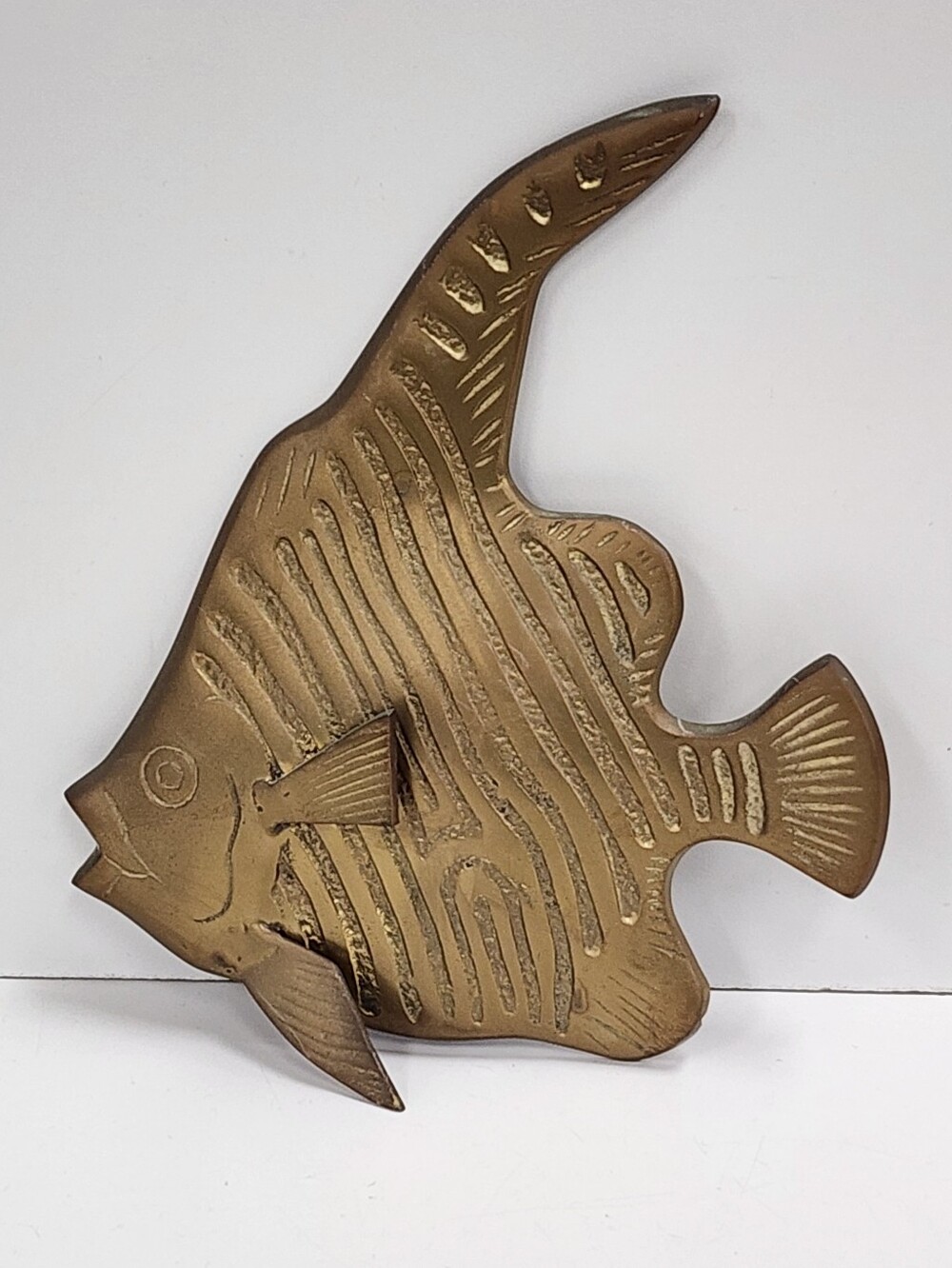 Brass Fish Wall Decor - Gold Decorative Aquarium Accent